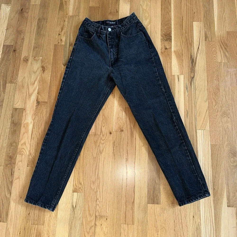 GUESS Georges Marciano triangle logo ankle zip mom jeans sz 29x27vtg 80s 90s usa